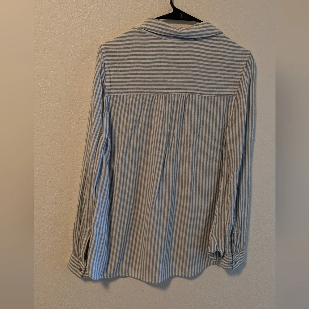 BeachLunchLounge Striped Blue and White Women's Shirt - Picture 2 of 4